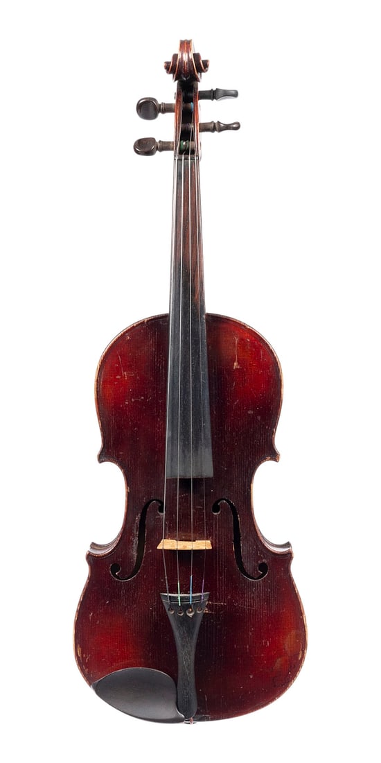 | VIOLINE: VIOLIN Germany or France, early 20th century. Two-piece spruce top and maple back, dark red varnish. 4/4 violin, length 60 cm, body length 35.9 cm. No certificate of authenticity. Partially bumped and