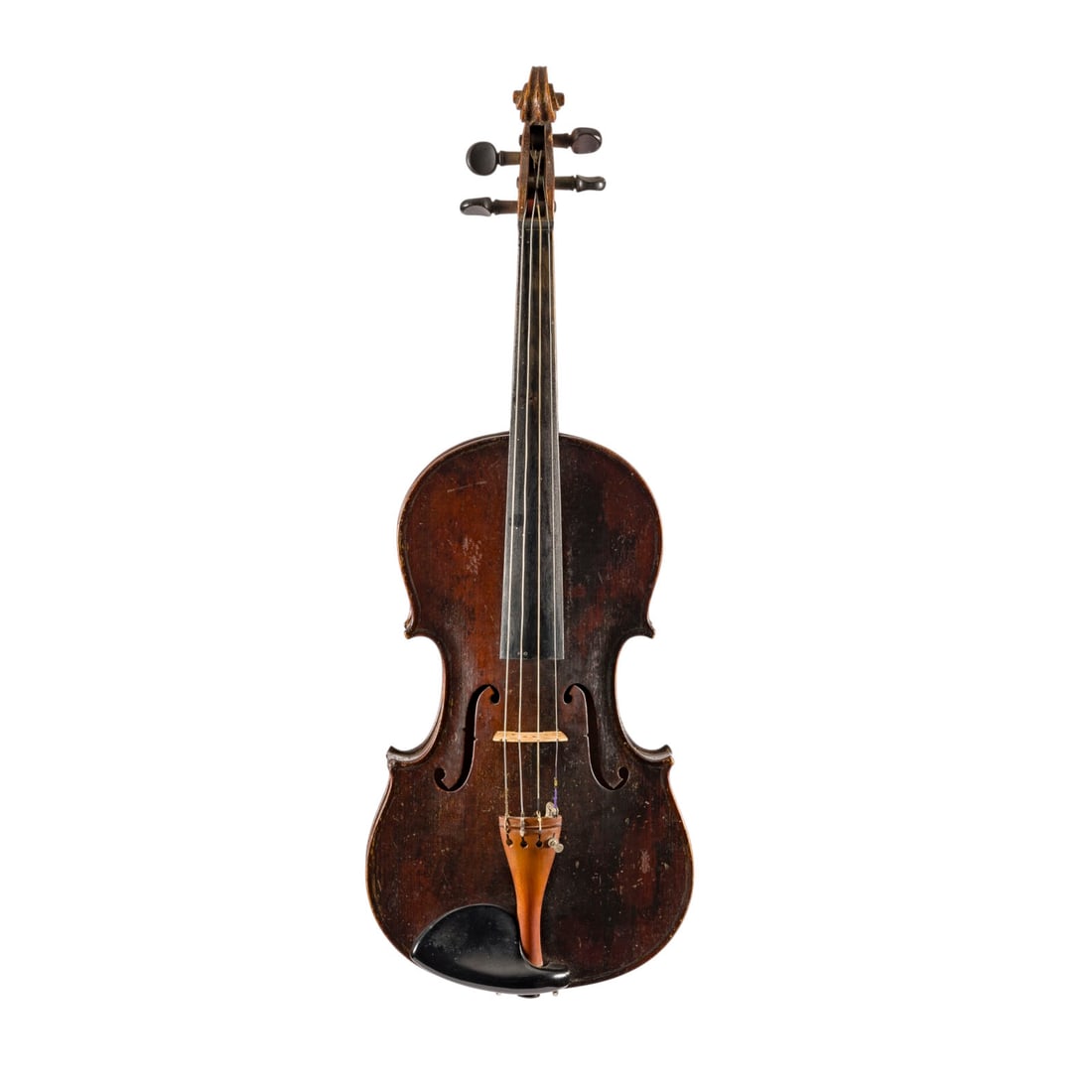 | VIOLINE: VIOLIN German, early 20th century Two-piece spruce top and maple back, dark brown varnish. 4/4 violin, length 59.4 cm, body length 35.5 cm. No certificate of authenticity. Part. bumped and rubbed,