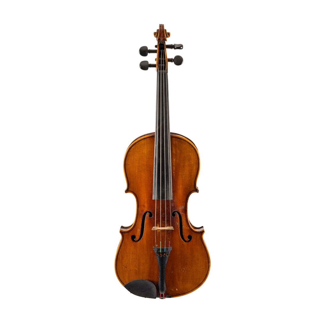 | VIOLINE NACH ANTONIO STRADIVARI: VIOLIN IN THE STYLE OF ANTONIO STRADIVARI Probably Bohemia/Saxony, 19th/20th century Two-piece spruce top and maple back, reddish-brown varnish. 4/4 violin, length 59.4 cm, body length 35.9 cm.