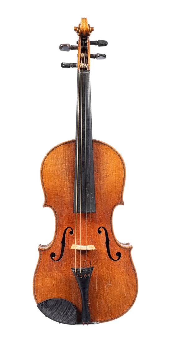 | VIOLINE NACH 'NICOLA AMATI': VIOLIN MODELED AFTER 'NICOLA AMATI' German, early 20th century. Two-piece spruce top and maple back, brown varnish. 4/4 violin, length 59.1 cm, body length 35.6 cm. Violin label: ''Nicolaus Amatus fec