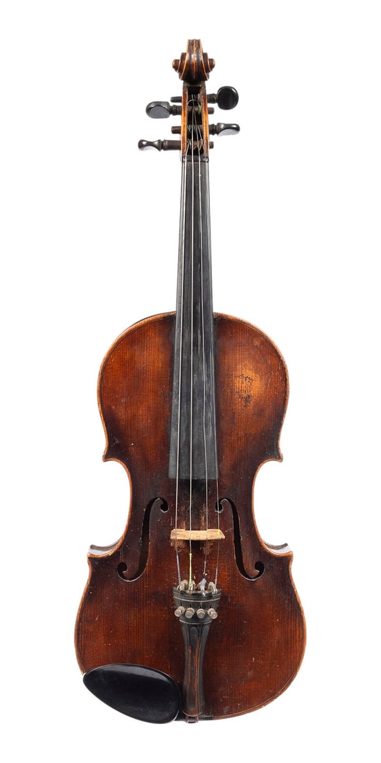 | VIOLINE 'EMANUEL HUeLLER': VIOLIN 'EMANUEL HUeLLER' Graslitz (Kraslice), Bohemia, early 20th century One-piece spruce top and maple back, dark brown varnish. 4/4 violin, length 59 cm, body width 35.6 cm. Violin label: ''Emanuel