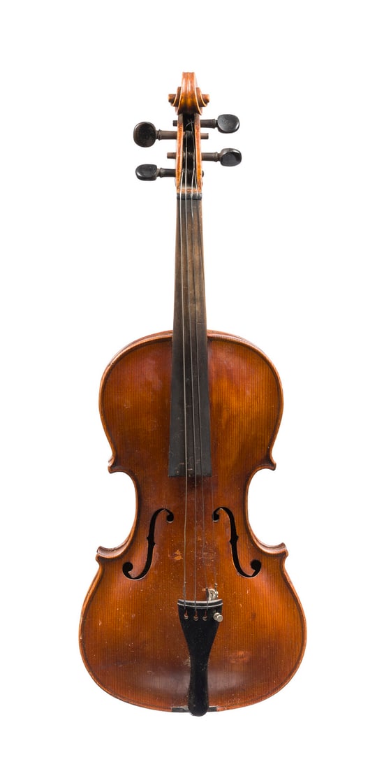 | VIOLINE BEZ. 'ANTON HUeLLER': VIOLIN BY 'ANTON HUeLLER' Graslitz (Kraslice, Bohemia), 1930 Two-piece spruce top and maple back, brown varnish. 4/4 violin, length 58.5 cm, body length 35.4 cm. Violin label: 'Anton Hueller, No. 188