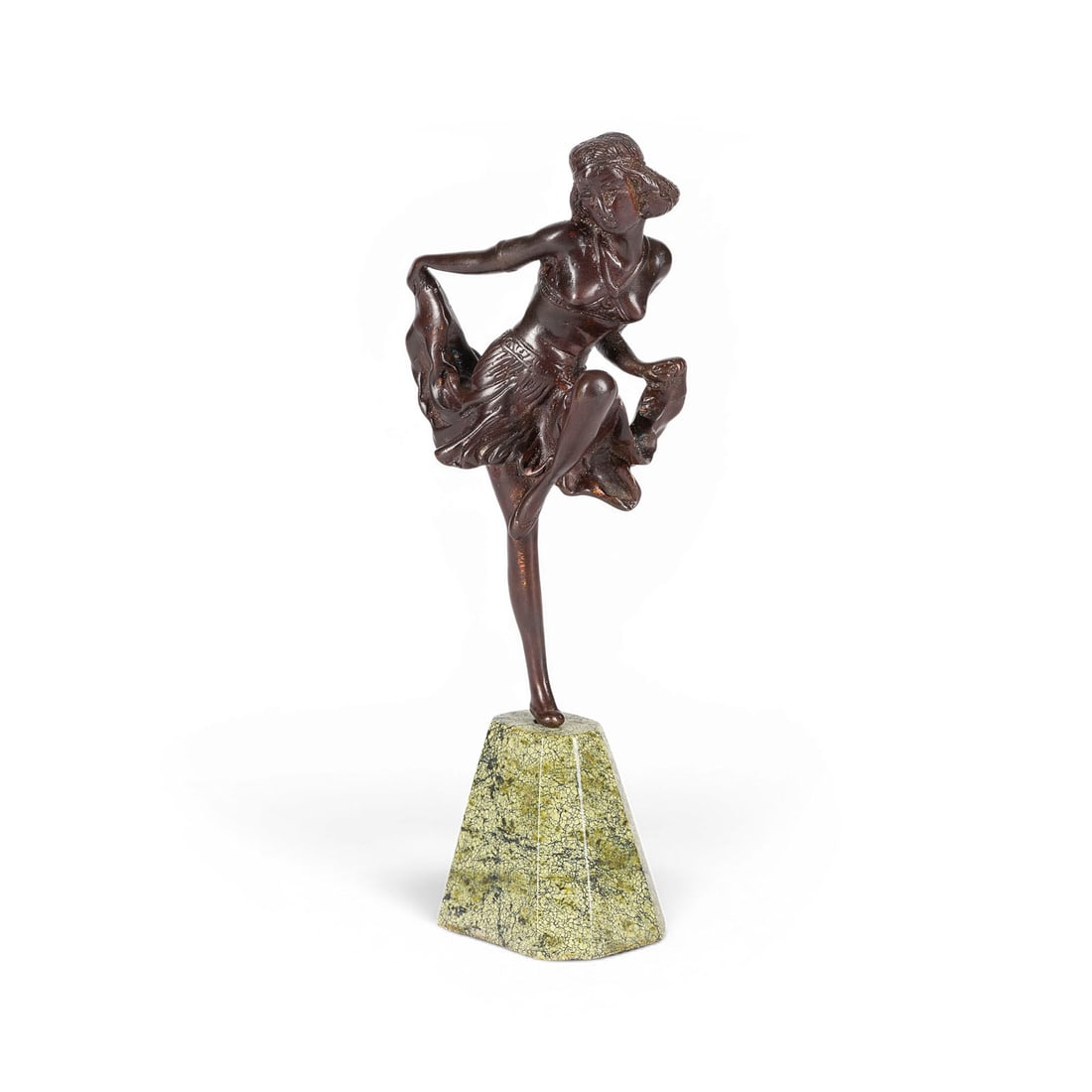 OTTO POERTZEL | 'BAUCHTAeNZERIN': OTTO POERTZEL 1876 Scheibe - 1963 Coburg 'BELLY DANCER' Bronze, brown patina, on a base (H. 5 cm). Total height 18 cm. Signed 'Otto Poertzel' beneath the skirt. Fully modeled figure of an Oriental dan