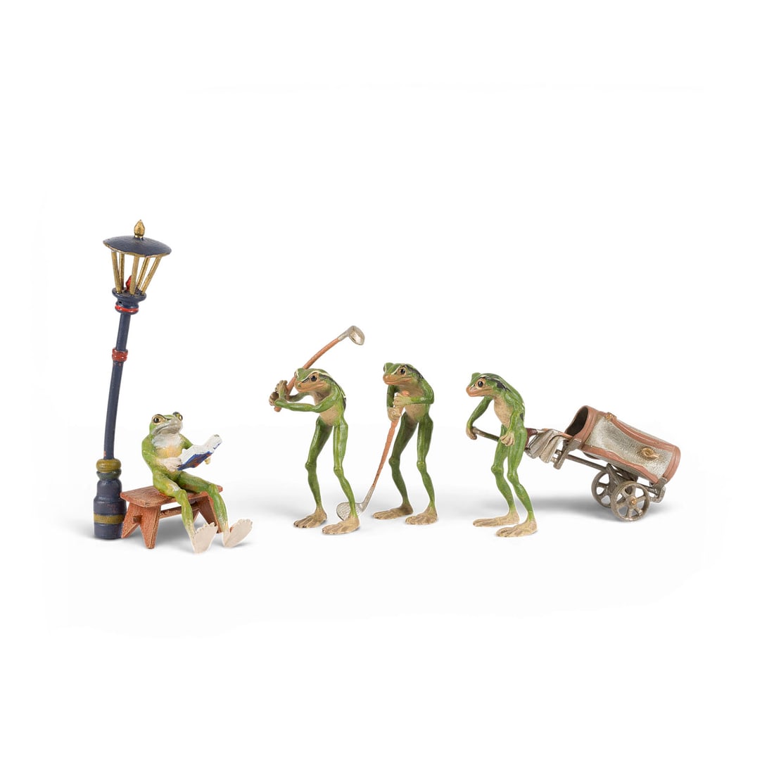WIENER BILDPLASTIKER | KONVOLUT VON VIER FROSCHFIGUREN 'GOLF' (1 of 1)