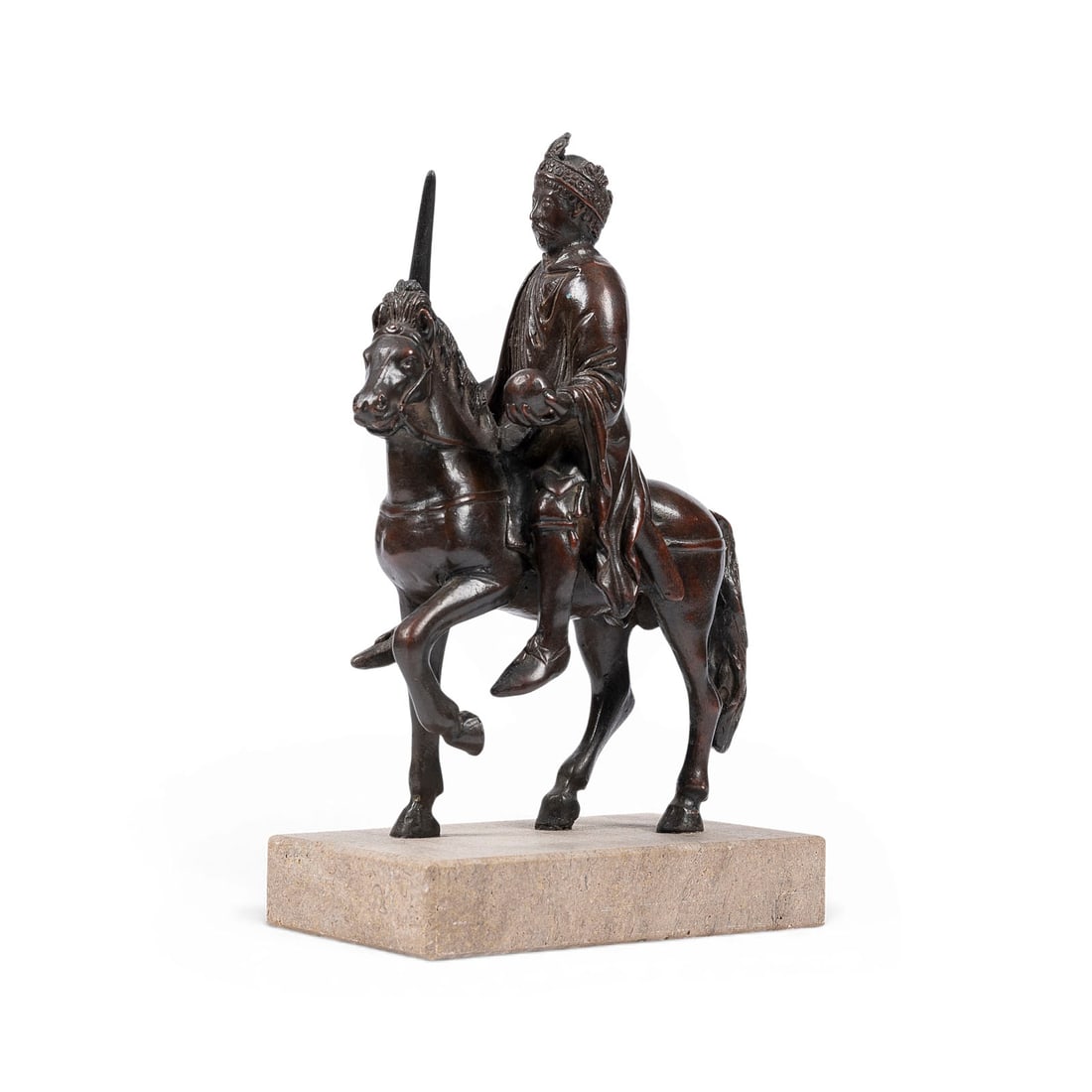 UNBEKANNTER BILDPLASTIKER | REITERSTATUETTE KARL DES GROSSEN (NACH DEM BERUeHMTEN ORIGINAL AUS DEM (1 of 2)