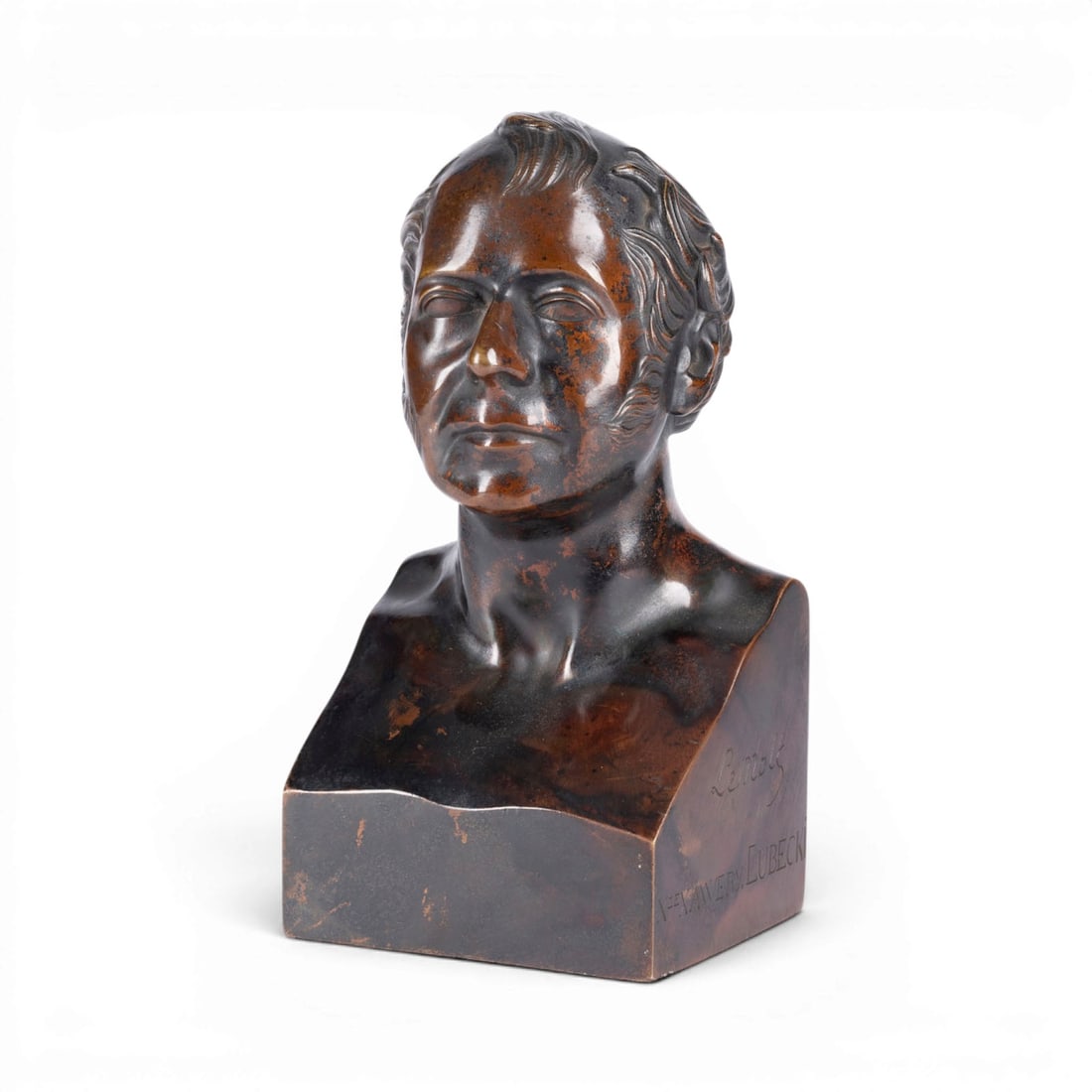FRANZOeSISCHER BILDPLASTIKER | BUeSTE DES FUeRSTEN FRANCISZEK KSAWERY (XAWERY) DRUCKI-LUBECKI: FRENCH SCULPTOR Active early 19th century BUST OF PRINCE FRANCISZEK KSAWERY (XAWERY) DRUCKI-LUBECKI Presumably France or Poland, likely c. 1828-1835 Bronze, dark patina. H. 21, W. 11.5, D. 9.5 cm; wei