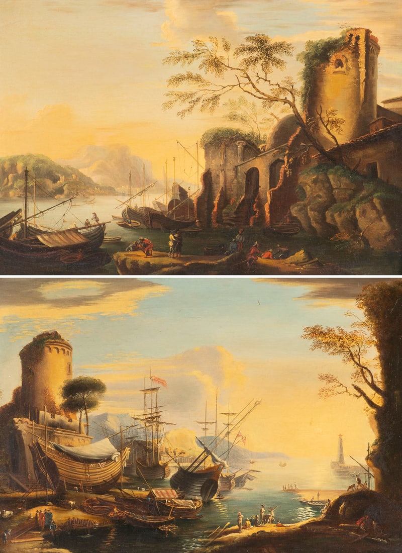 CHARLES ANTOINE HORACE VERNET (SCHULE/UMKREIS) | EIN PAAR GEMAeLDE: MARINA DEL PORTO / MARINA CON (1 of 7)