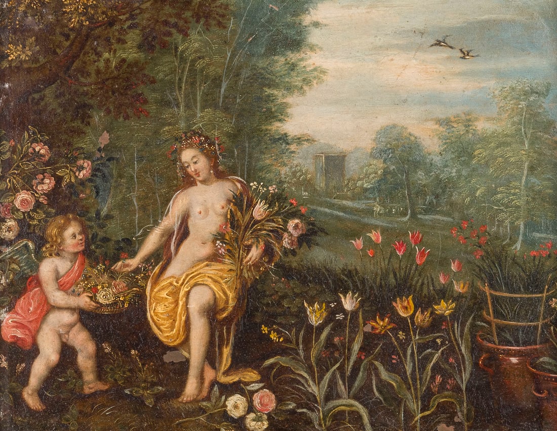 JAN BRUEGHEL D.Ae. (SCHULE/UMKREIS) | FLORA MIT PUTTO (1 of 3)