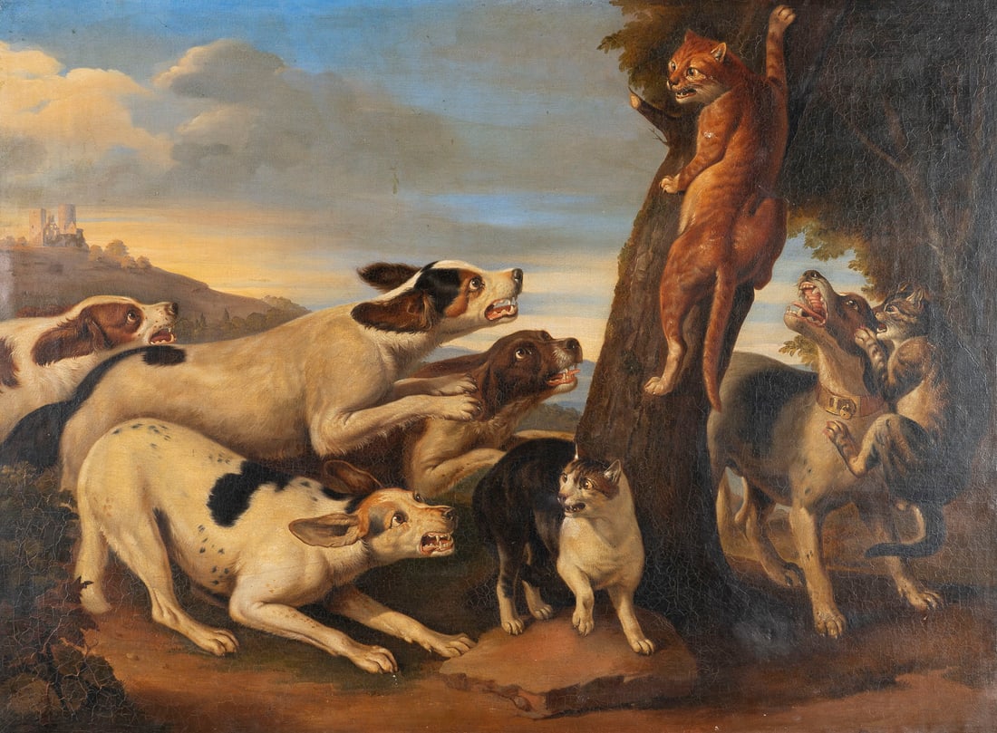 FRANS SNYDERS (NACHFOLGER DES 19. JH.) | JAGDHUNDE UND KATZEN, 1840 (1 of 2)