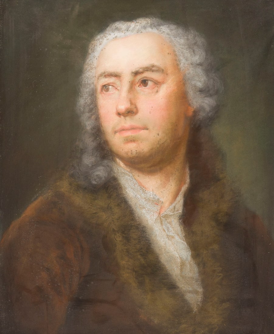 ANTON RAFAEL MENGS | BILDNIS VOM VATER DES KUeNSTLERS, ISMAEL MENGS: ANTON RAPHAEL MENGS 1728 Aussig (Bohemia) - 1779 Rome PORTRAIT OF THE ARTIST'S FATHER Pastel on paper on board. 57.5 x 45.5 cm (F. 73 x 60 cm). Verso: Old auction number. Part. old rest., part. foxed.