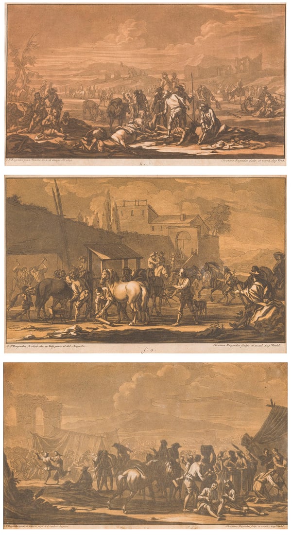 CHRISTIAN RUGENDAS | DREI HEERLAGER- UND SCHLACHTENDARSTELLUNGEN NACH GEORG PHILIPP RUGENDAS (1 of 7)