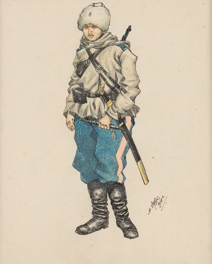SOLDAT DER KAVALLERIE IN DER WINTER-UNIFORM (1 of 1)
