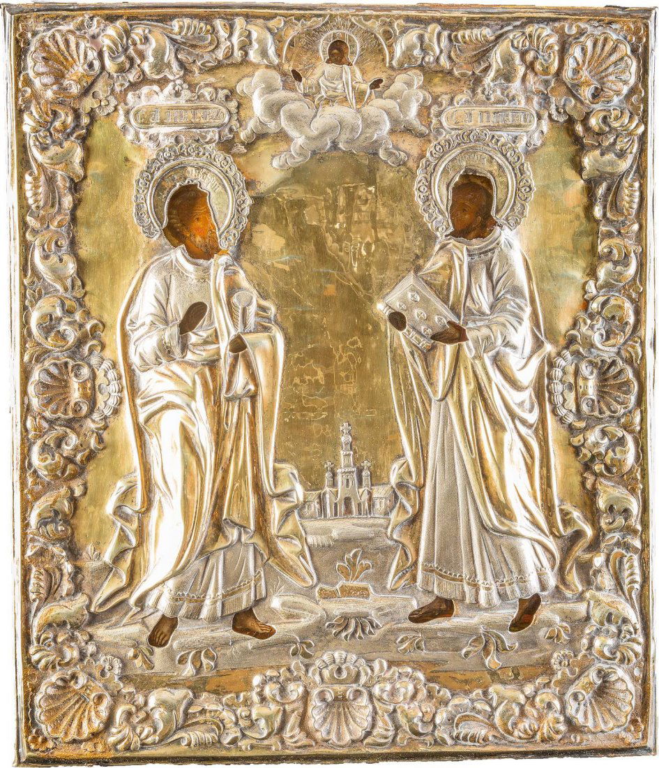 THE APOSTLES PETER AND PAUL WITH SILVER-GILT OKLAD (1 of 1)