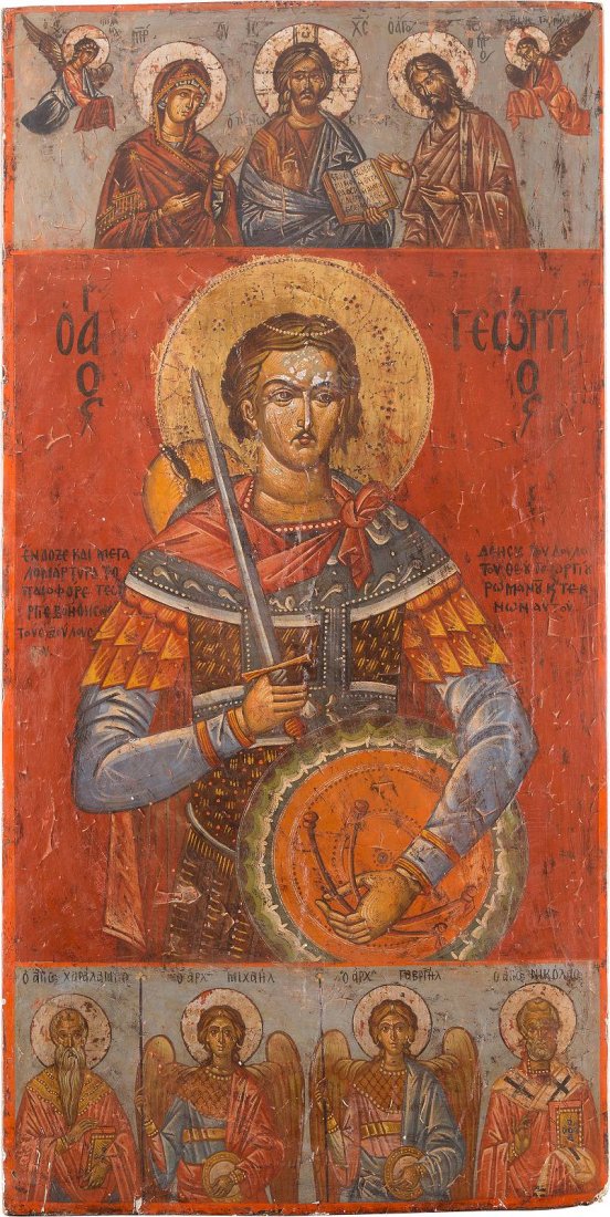 A MONUMENTAL ICON SHOWING ST. GEORGE FROM AN (1 of 1)