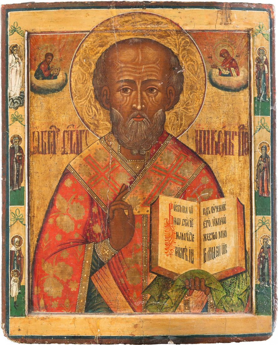 A LARGE ICON OF ST. NICHOLAS OF MYRA Russian, Vetka, (1 of 1)