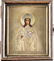 A FINE ICON SHOWING ST. BARBARA WITH SILVER-GILT OKLAD