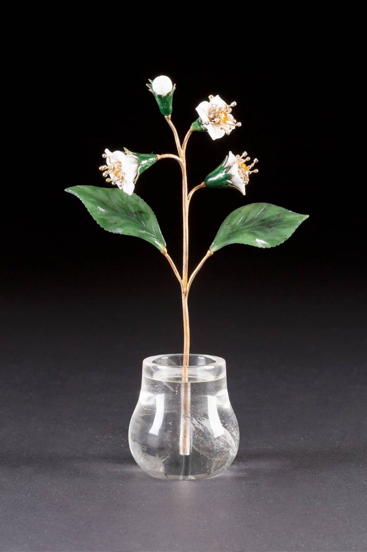 BLTENZWEIG In der Art von Faberg, 2. Hlfte 20. Jh. (1 of 1)