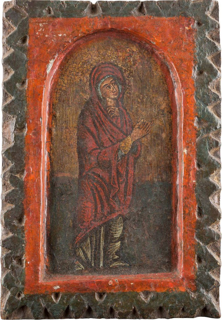 AN ICON SHOWING THE MOTHER OF GOD FROM A CRUCIFIXION (1 of 1)