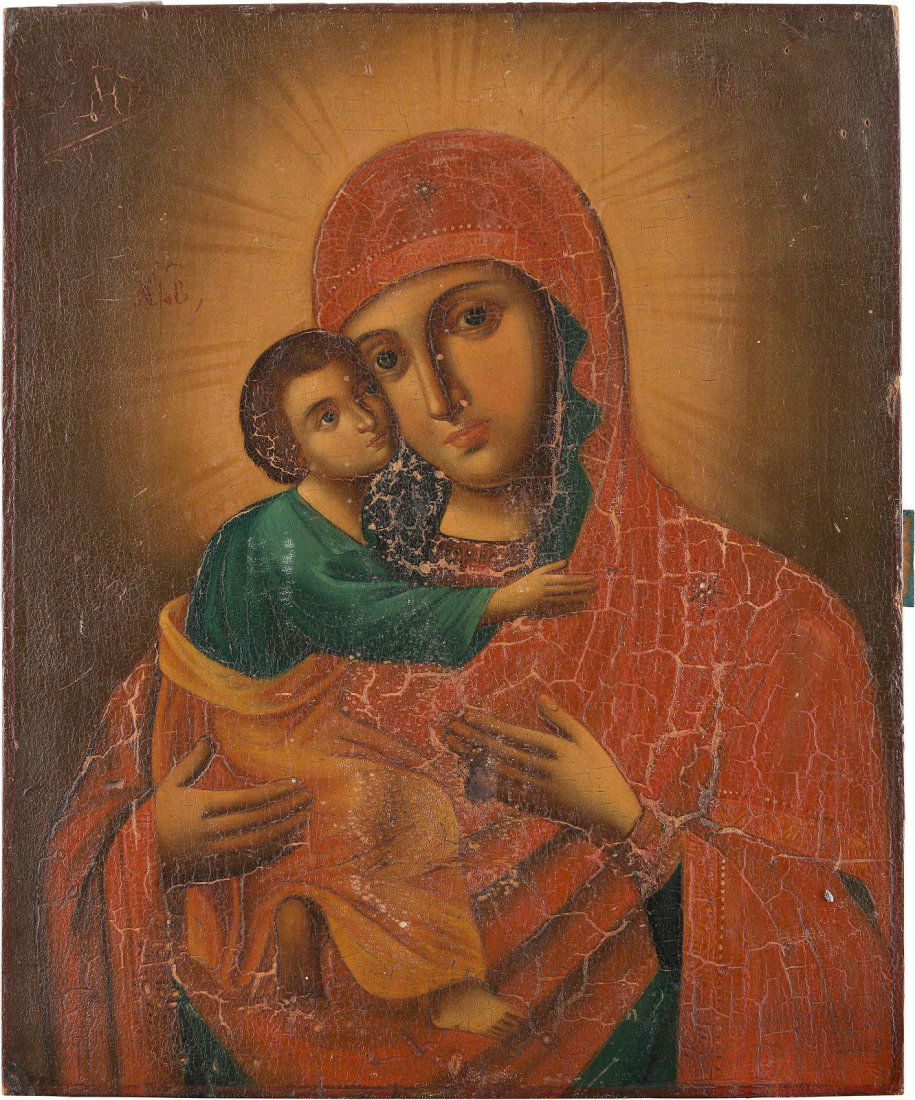 AN ICON OF THE VLADIMIRSKAYA MOTHER OF GOD Ukrainian, (1 of 1)