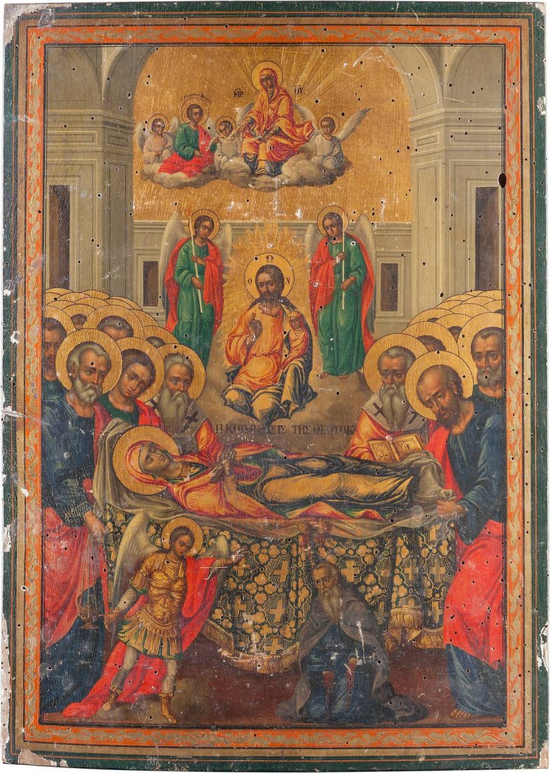A LARGE ICON SHOWING THE DORMITION OF THE MOTHER OF GOD (1 of 1)