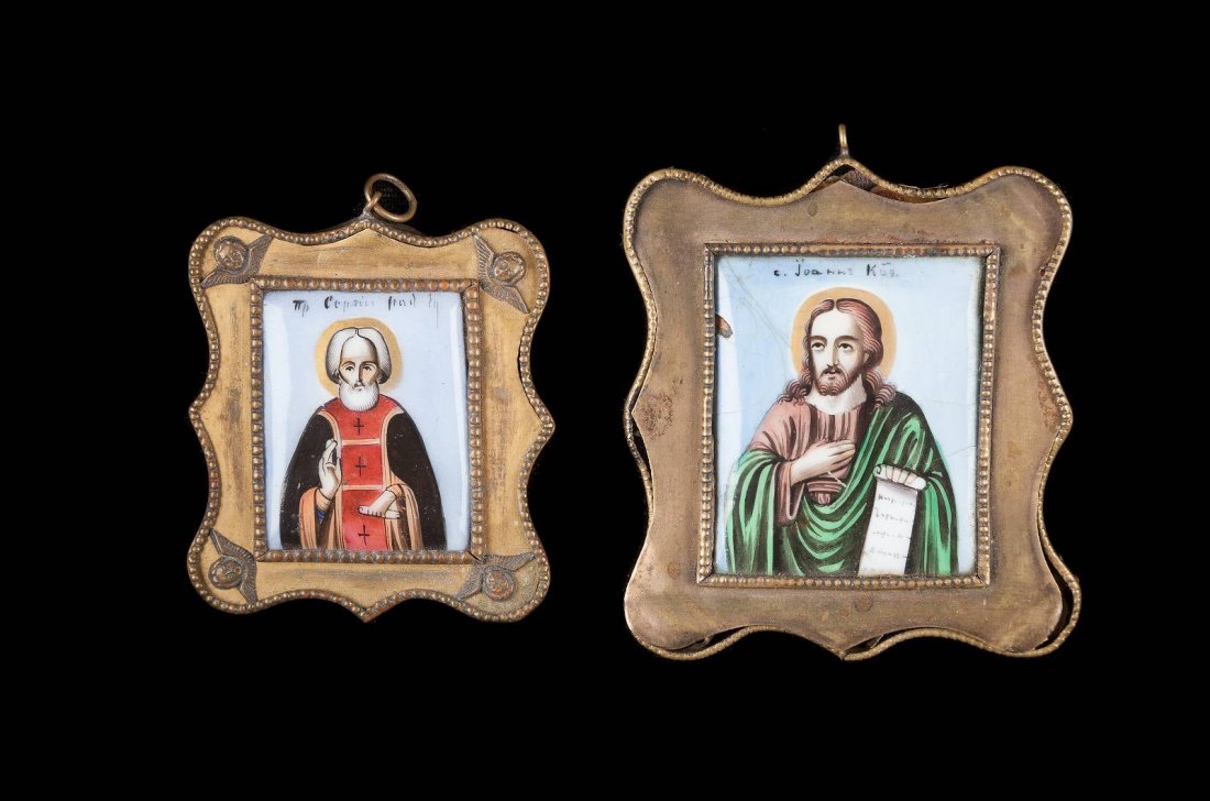 TWO FINIFT ICONS SHOWING ST. JOHN FROM A DEISIS AND ST. (1 of 1)