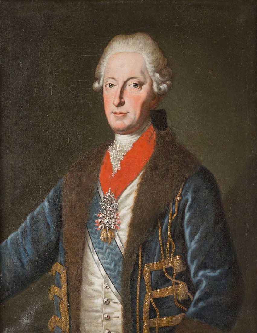 JOSEPH FISCHER 1761 München - 1810 ebenda KURFÜRST: JOSEPH FISCHER 1761 München - 1810 ebenda KURFÜRST MAXIMILIAN III. JOSEPH VON BAYERN Öl auf Leinwand (Seitenranddoubl.). 88,5 cm x 70 cm. Part. min. rest. Originalrahmen. Provenienz: Privatbesitz �