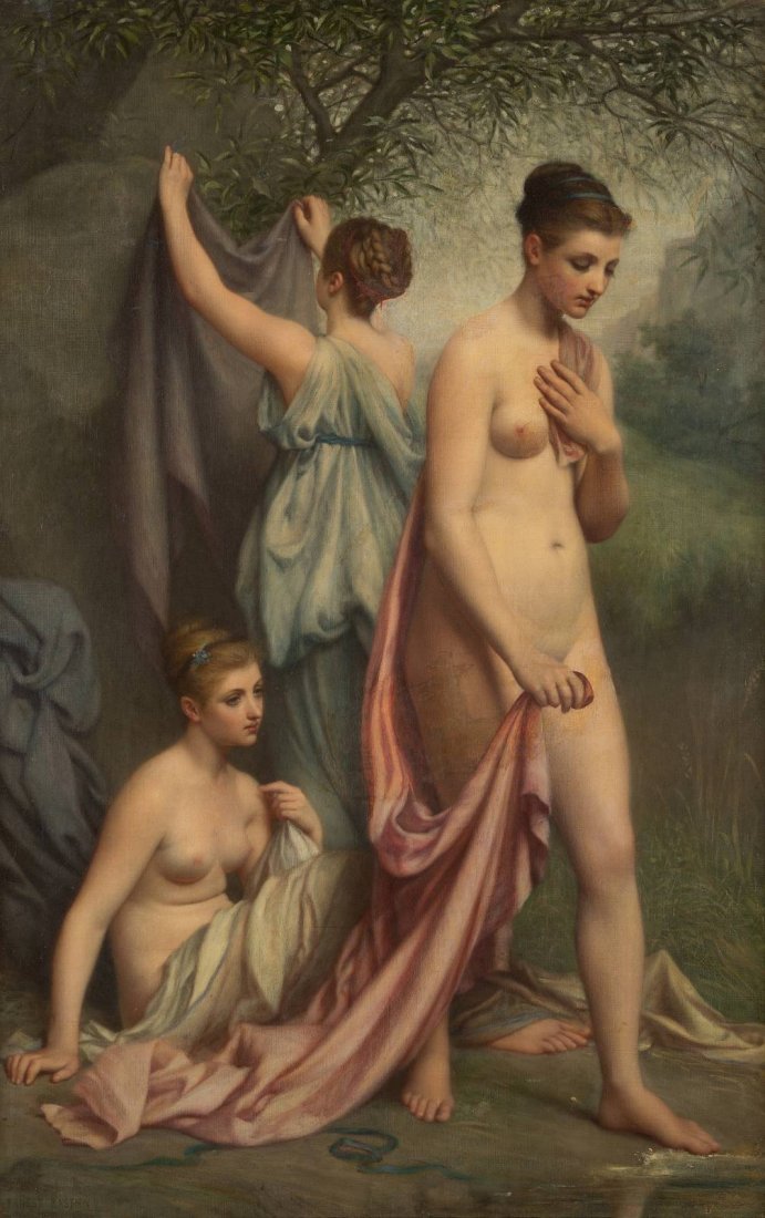 DENIS ERNEST BASTIEN 1831 Metz - 1918 Auteuil Die drei (1 of 1)