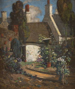 JOHN LAWSON 1868 Großbritannien - 1909 Im Blumengarten: JOHN LAWSON 1868 Großbritannien - 1909 Im Blumengarten Öl auf Leinwand. 61 x 51 cm. Signiert unten links 'John Lawson'. Rahmen.