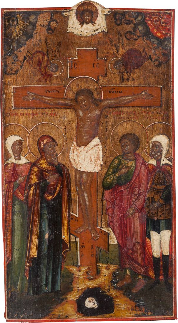 AN ICON SHOWING THE CRUCIFIXION Russian, circa 1800 (1 of 1)