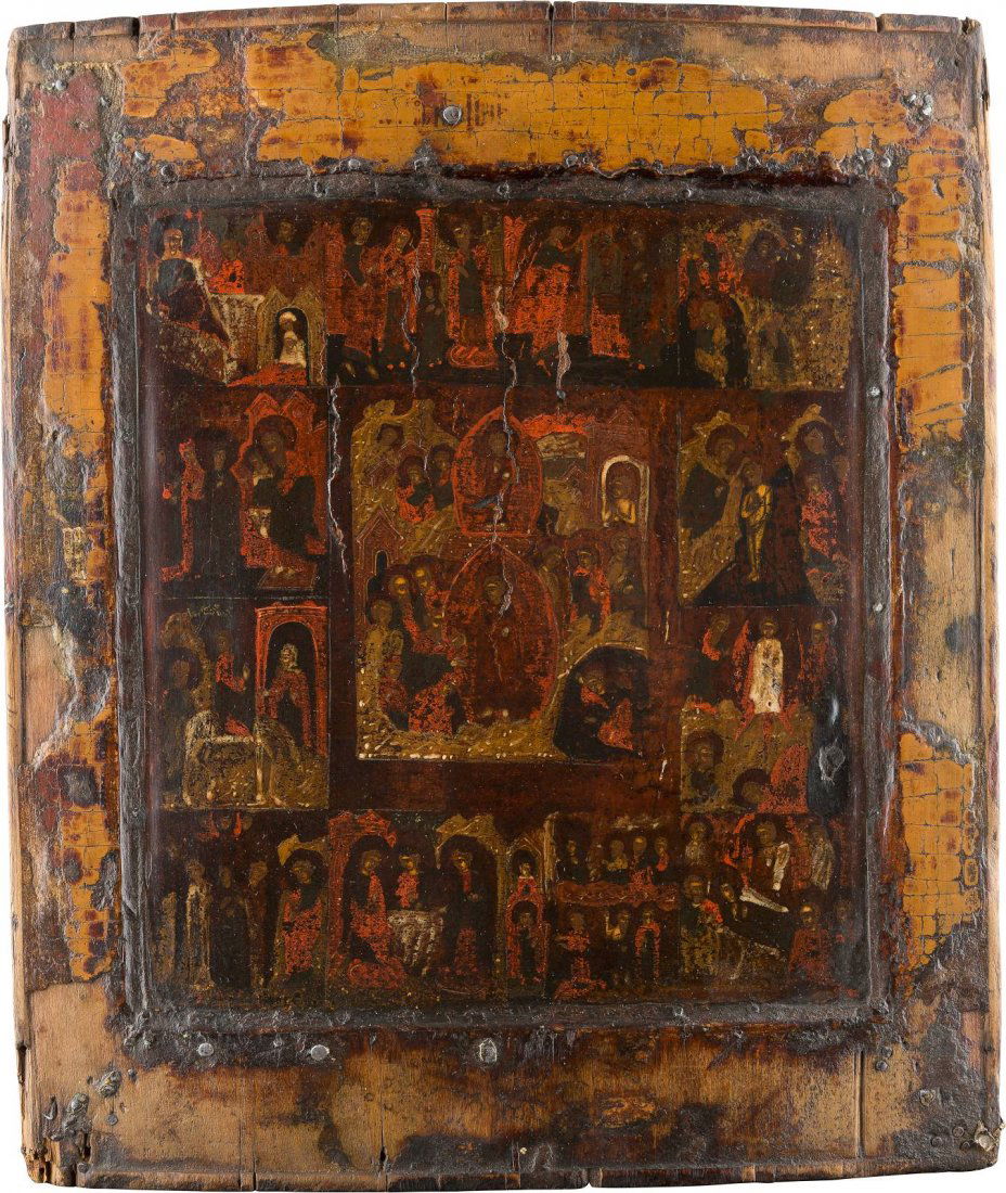 AN ICON SHOWING THE RESURRECTION AND THE DESCENT INTO (1 of 1)