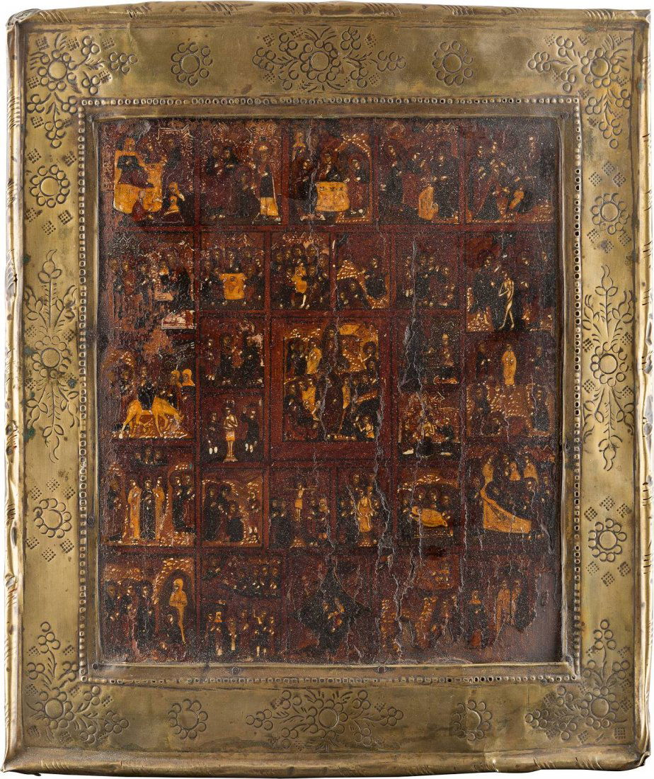 AN ICON SHOWING THE DESCENT INTO HELL, THE PASSION AND (1 of 1)