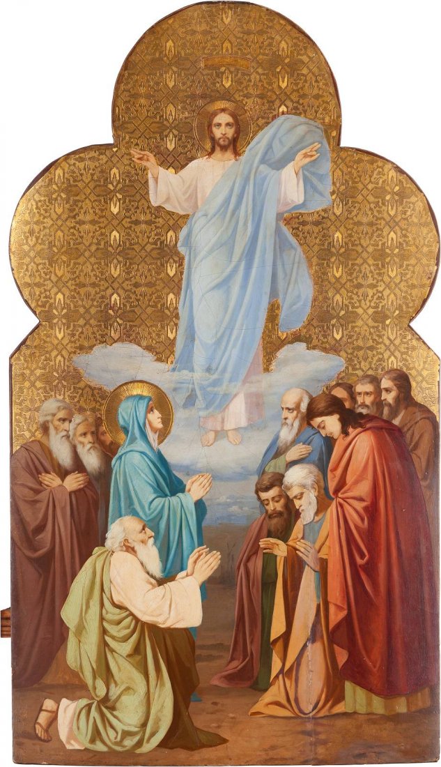 A MONUMENTAL ICON SHOWING THE ASCENSION OF CHRIST (1 of 1)