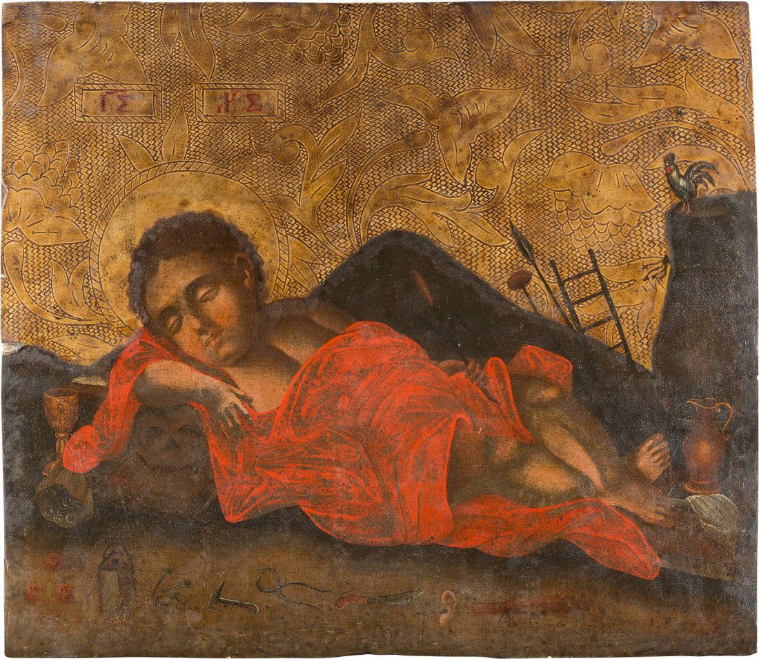 A LARGE AND RARE ICON SHOWING CHRIST 'THE NEVER (1 of 1)