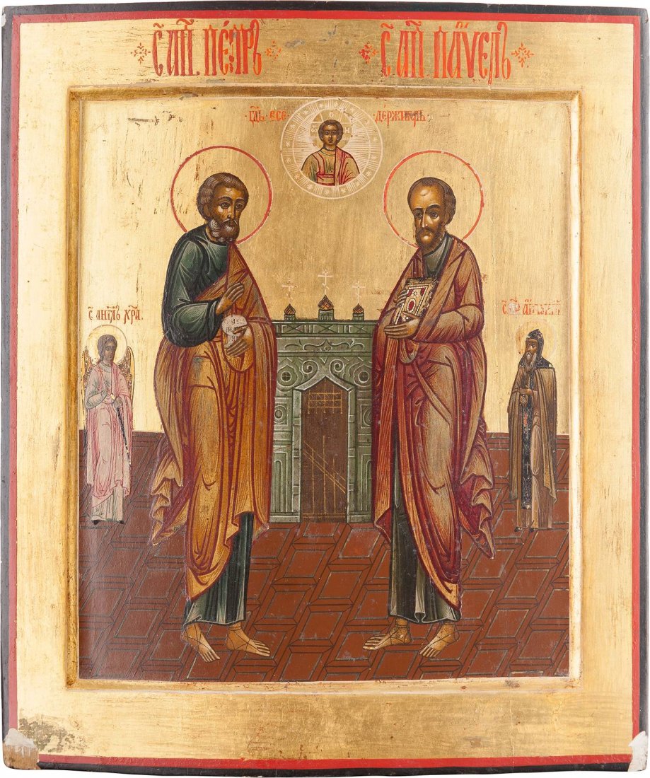 AN ICON SHOWING THE APOSTLES PETER AND PAUL Russian, (1 of 1)