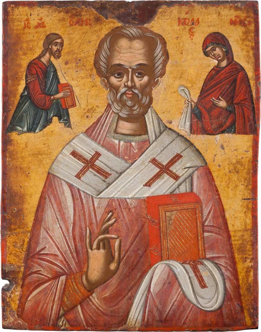 A FINE ICON OF ST. NICHOLAS OF MYRA Greek, Crete, circa (1 of 1)