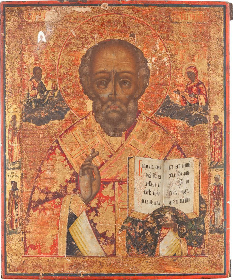 A LARGE ICON SHOWING ST. NICHOLAS THE MIRACLE WORKER (1 of 1)