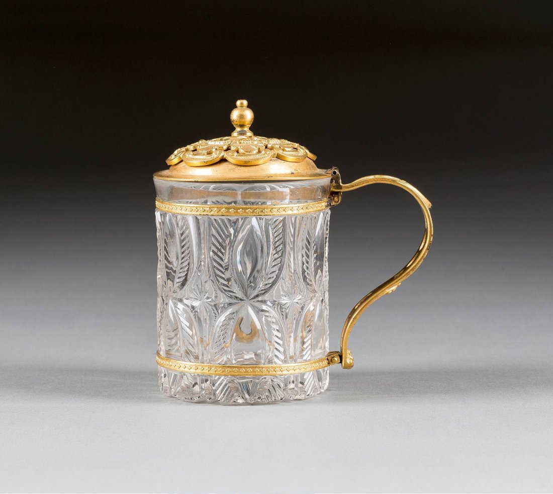 AN ORMOLU-MOUNTED CUT-GLASS TANKARD Russian or French, (1 of 1)