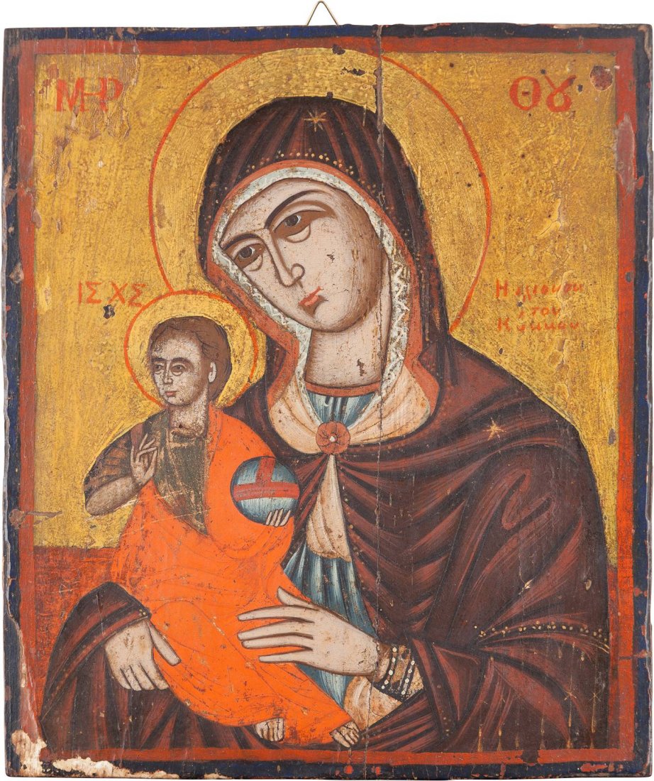 AN ICON OF THE HODIGITRIA MOTHER OF GOD Veneto-Cretan, (1 of 1)