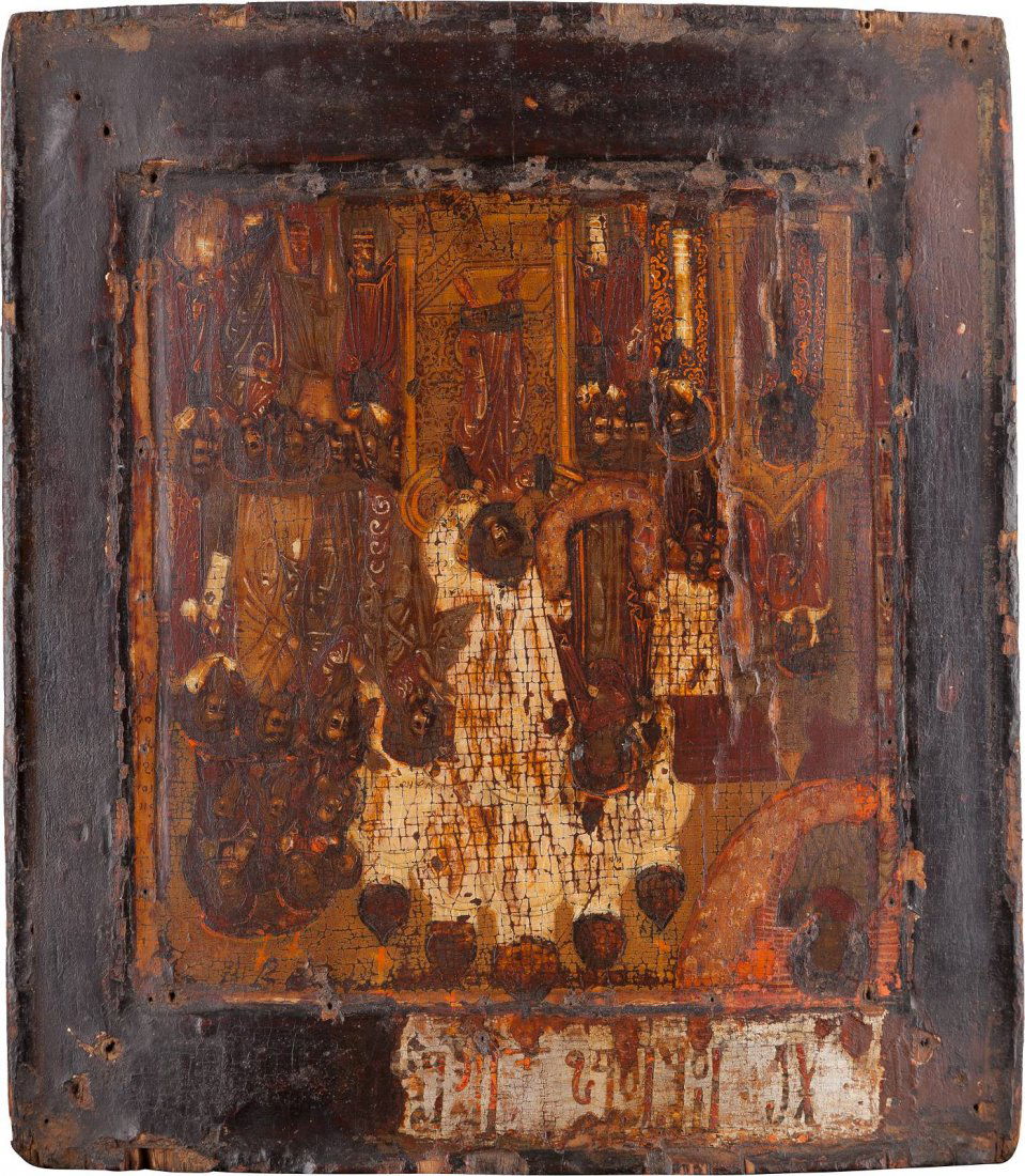 AN ICON SHOWING THE POKROV Russian, 17th century (1 of 1)