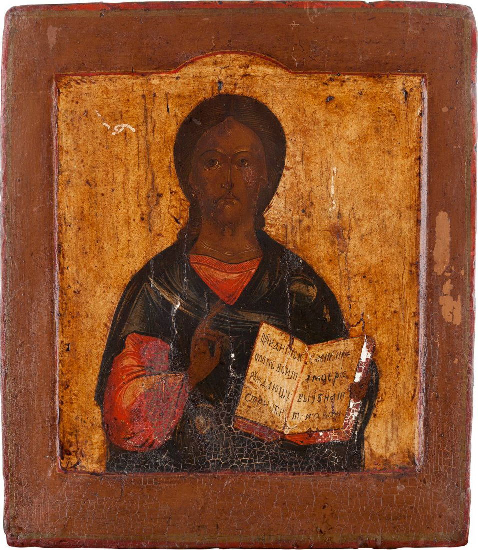 AN ICON SHOWING CHRIST PANTOKRATOR Russian, circa 1800 (1 of 1)