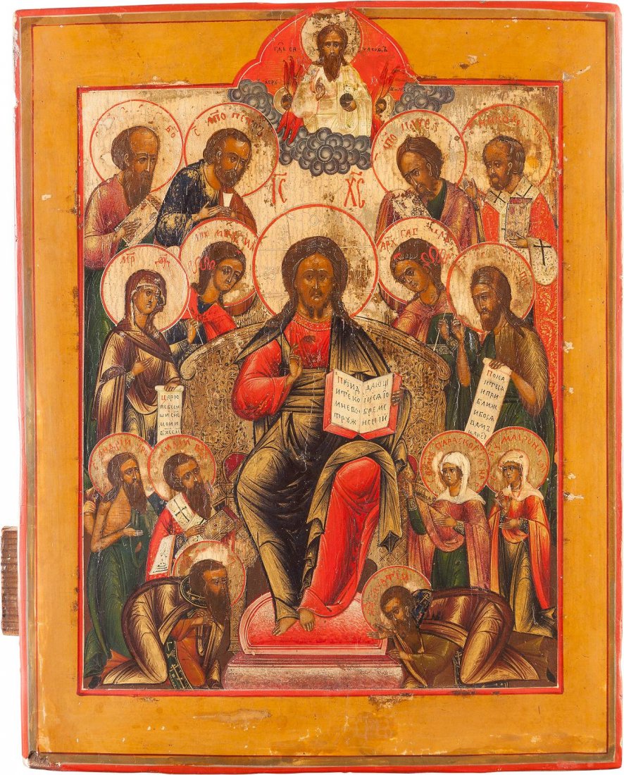 AN ICON SHOWING AN EXTENDED DEISIS Russian, early 19th (1 of 1)