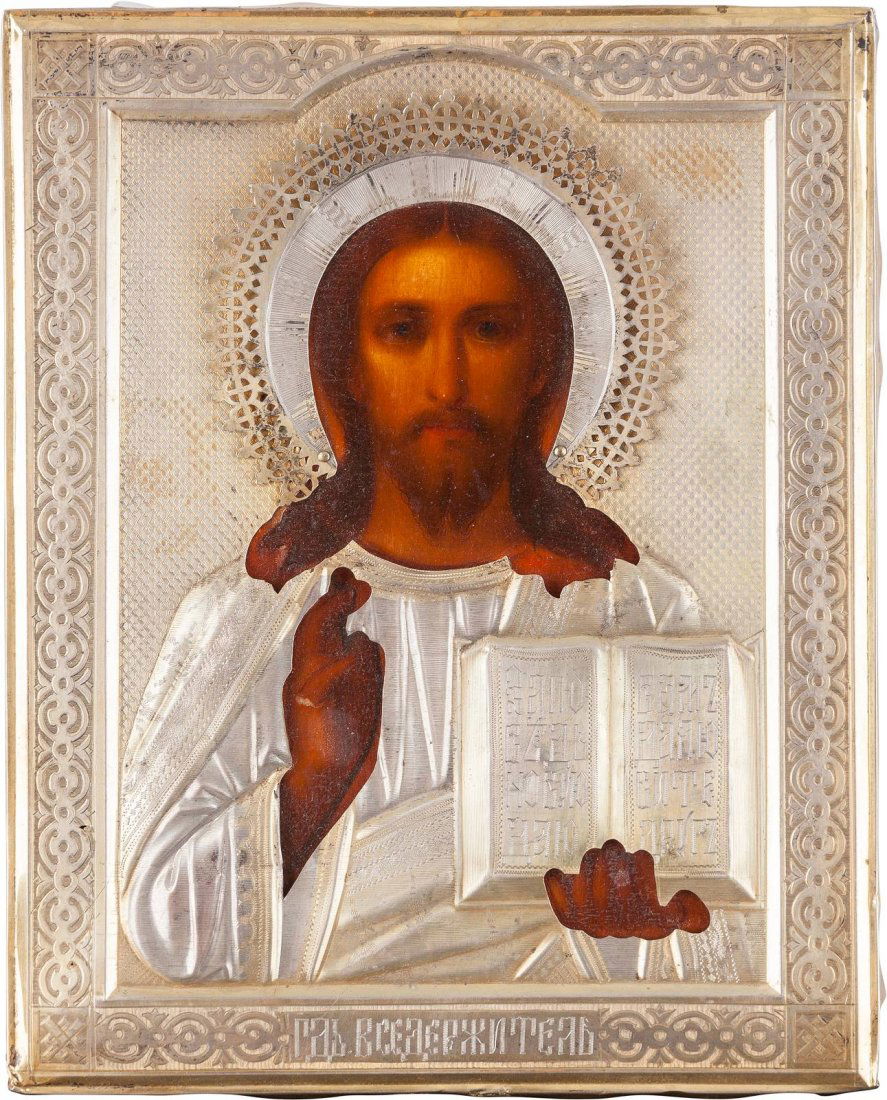 A SMALL ICON SHOWING CHRIST PANTOKRATOR WITH (1 of 1)