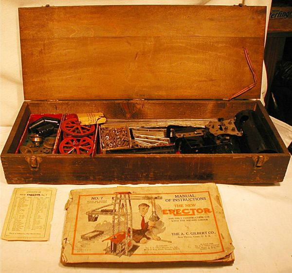 5100 AC Gilbert 1925 7 Erector Set in wood box. 21 x Nov 25, 2006