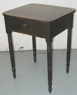 Walnut One Drawer Stand, 1800's, Hand Chamford: Walnut One Drawer Stand, 1800's, Hand Chamford Drawer, 29"H x 23"W x 20"D