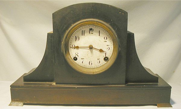 Sessions Mantle Clock, missing crystal, some trim: Sessions Mantle Clock, missing crystal, some trim and back, 17 x 10 3/4