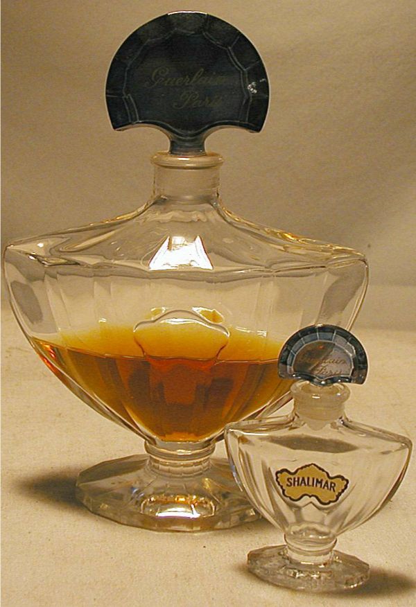 Two Shalimar/Guerlain Vintage perfume Bottles La: Two Shalimar/Guerlain Vintage perfume Bottles Large One 6 1/2H x 4 3/4W