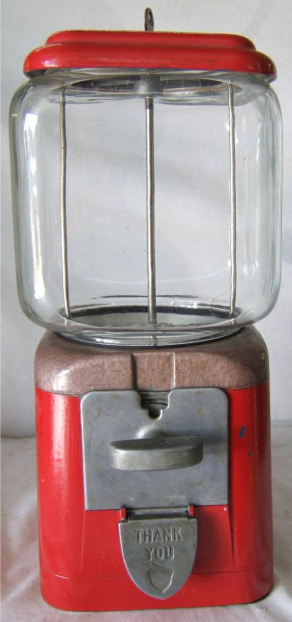 1960's Oak Acorn Bubble Gum or CandyVending Mach: 1960's Oak Acorn Bubble Gum or CandyVending Machine, Complete with Key, Excellent Condition, 15H x 6 1/2 x 6 1/2