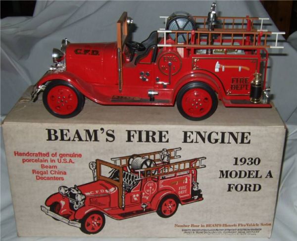 Jim Beam 1930 Model A Ford Fire Engine, 16" Long: Jim Beam 1930 Model A Ford Fire Engine, 16" Long, With Box