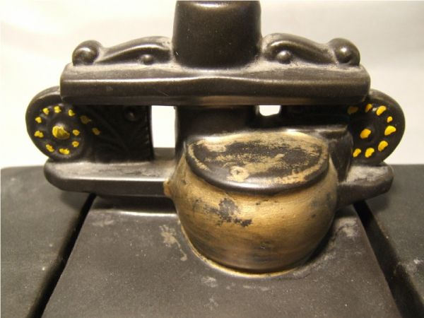 Antique McCoy Cast Iron Stove Cookie Jar, 10H x 8 - 3