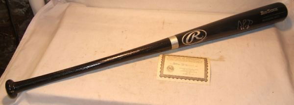 34" Albert Pujols Autographed Baseball Bat, Bla: 34" Albert Pujols Autographed Baseball Bat, Black Rawlings Big Stick Pro Model, COA Online Sports Autographs